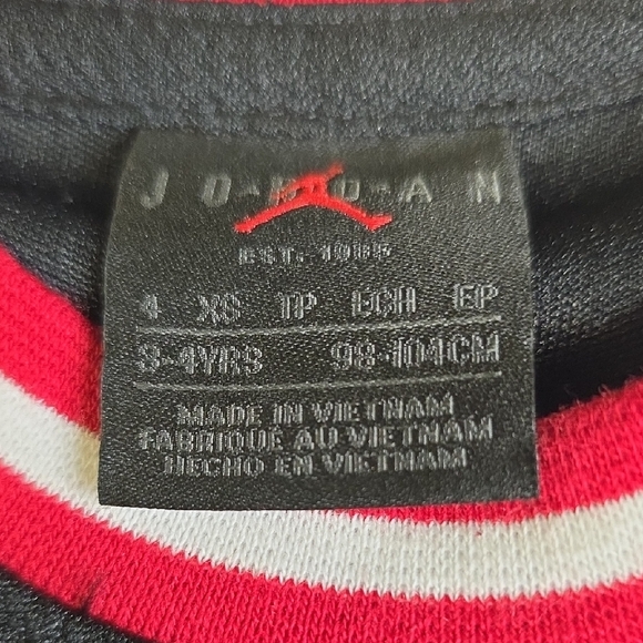 Jordan Kids Black and Red Basketball Jersey Dress - Picture 3 of 4